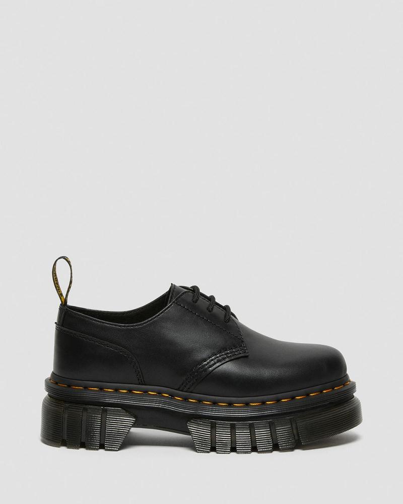 Black Men's Dr Martens Audrick Nappa Leather Platform Shoes | CA 625SGL